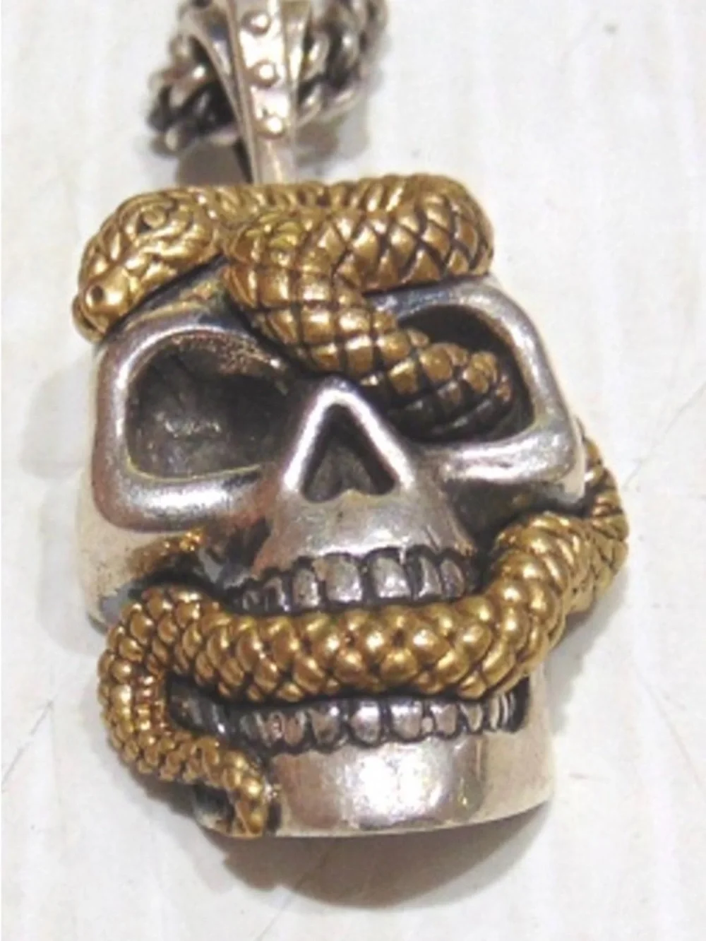 KING BABY STUDIO SNAKE SKULL PENDANT NECKLACE 925